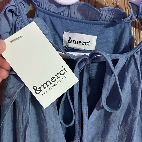 Blue Ruffled Maxi Dress - Picture 2 of 3